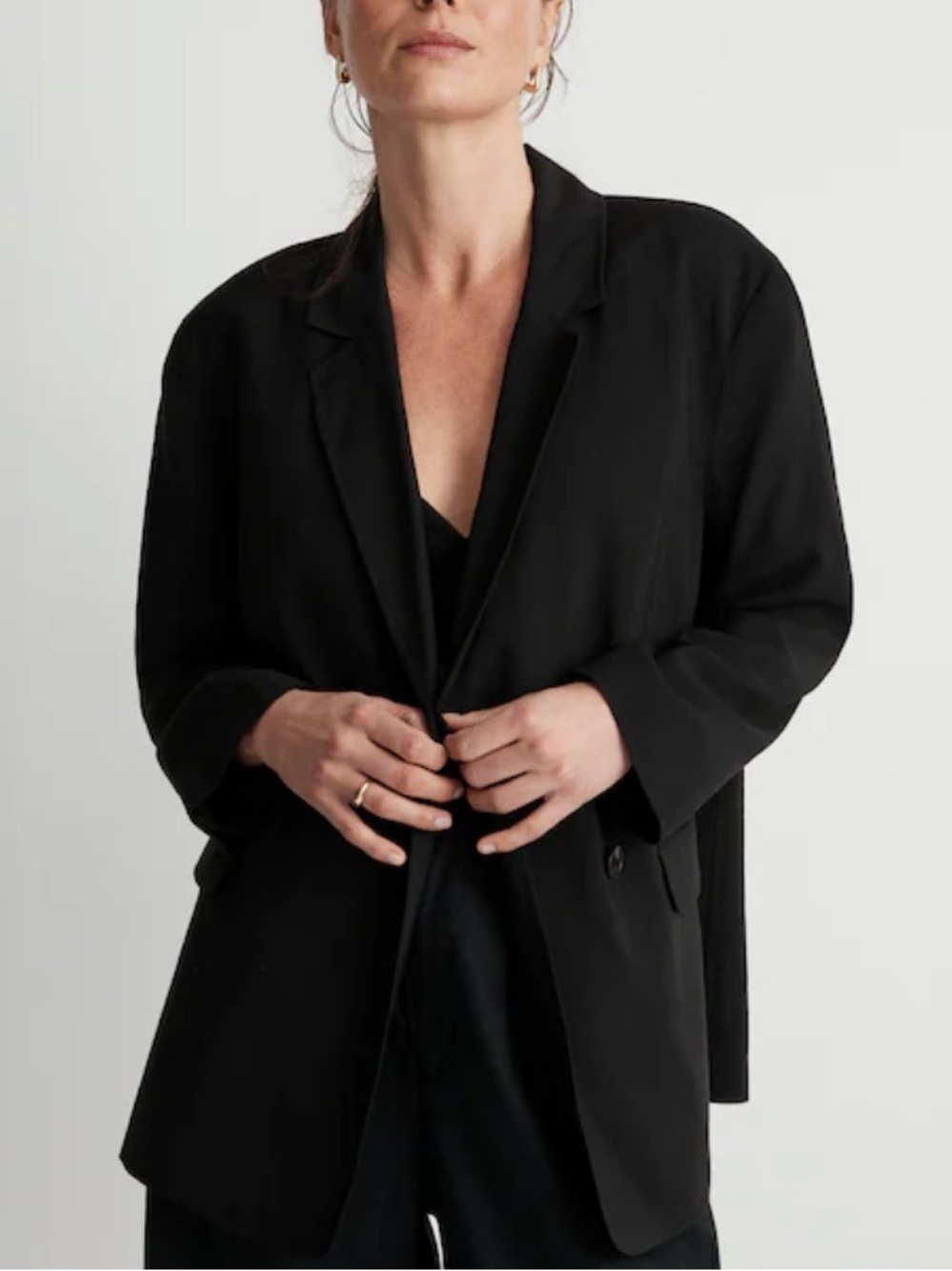 Madewell Black Relaxed Blazer in Softdrape